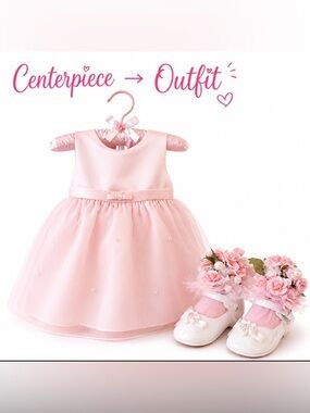 Perfectly Pink Centerpiece Decoration For Baby Shower, Little Girls Birthday